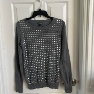 Express grey embellished sweater